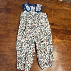 Posh Pickle Floral Corduroy Kids Jumpsuit overalls ruffles size 24 months